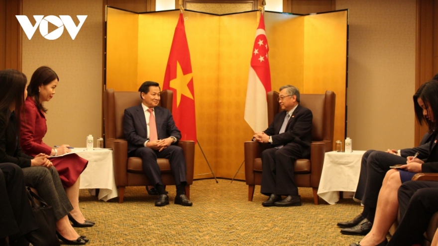 Deputy PM meets Cambodian, Singaporean counterparts in Tokyo